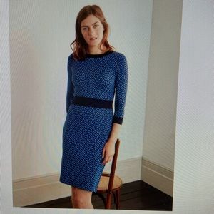 Boden phoebe knitted dress nwot blue size 6